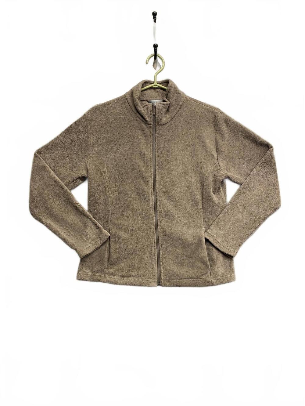 Mark's and Spencer Women's Brown Full-Zip Fleece Jacket Size 12